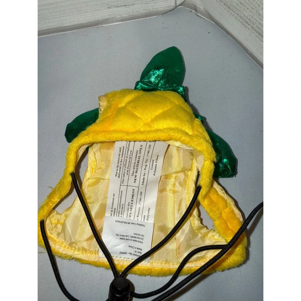 Michaels Pet‎ Pineapple Costume Yellow Quilted Plush 2 Piece Set Size Medium